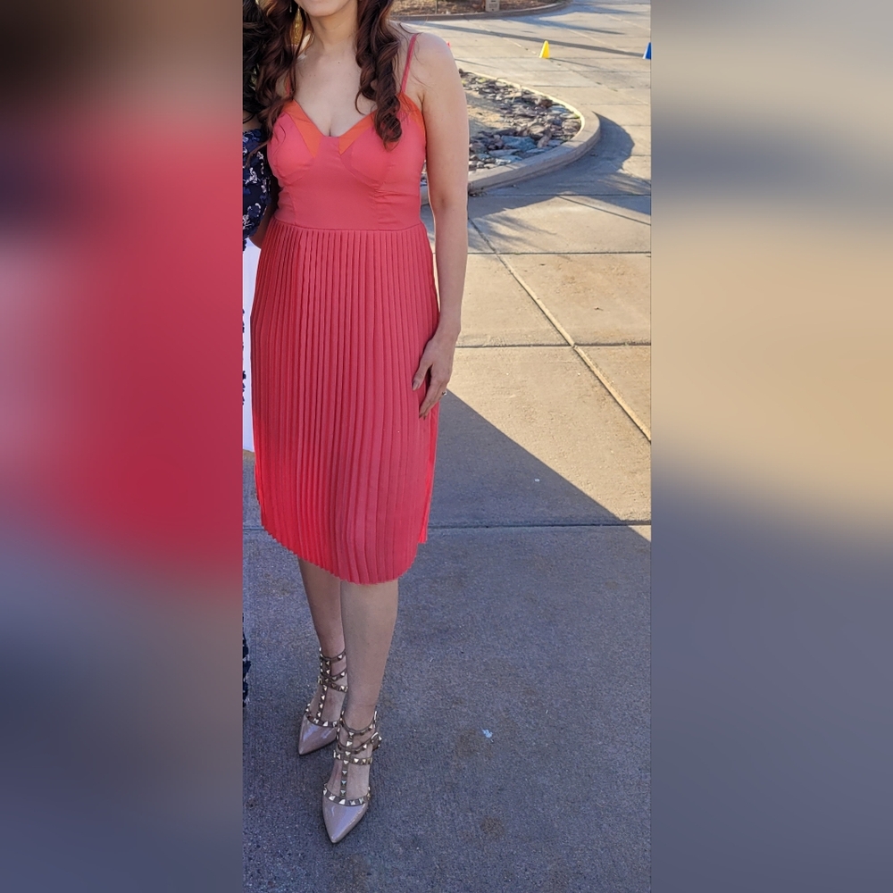 Cocktail Coral Midi Dress